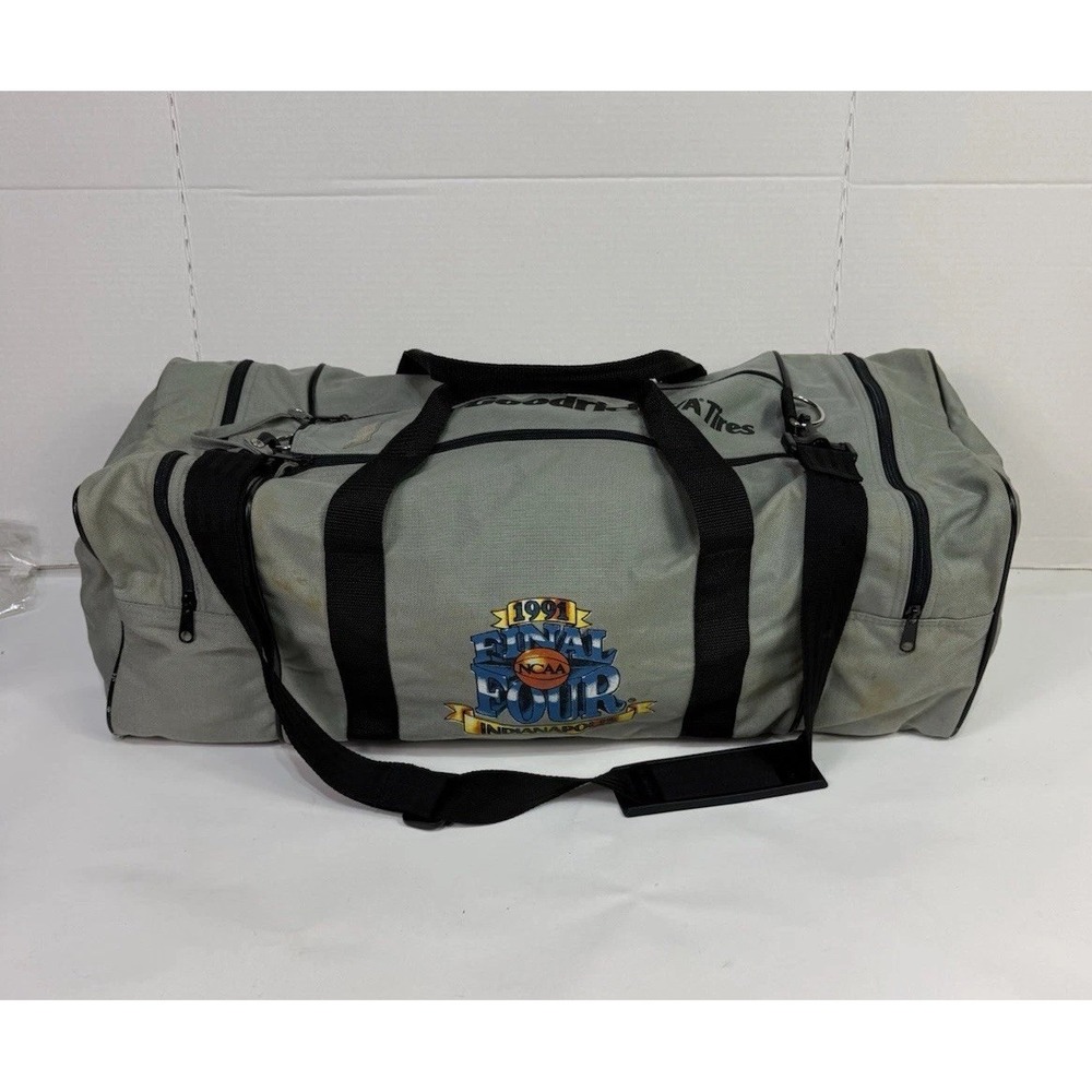 Vtg BF Goodrich 1991 FINAL FOUR INDIANAPOLIS Duffel Bag Gray Canvas Carry On